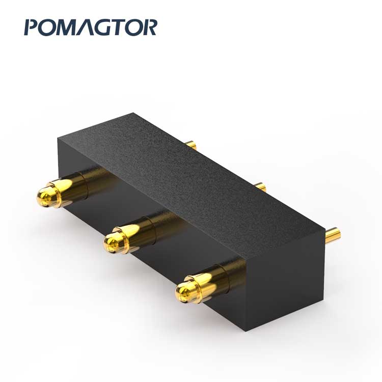 DIP Pogo pin connector 3Pin Stroke1.5mm(Per Contact): 120±25gf -30~85°C 5A 36V