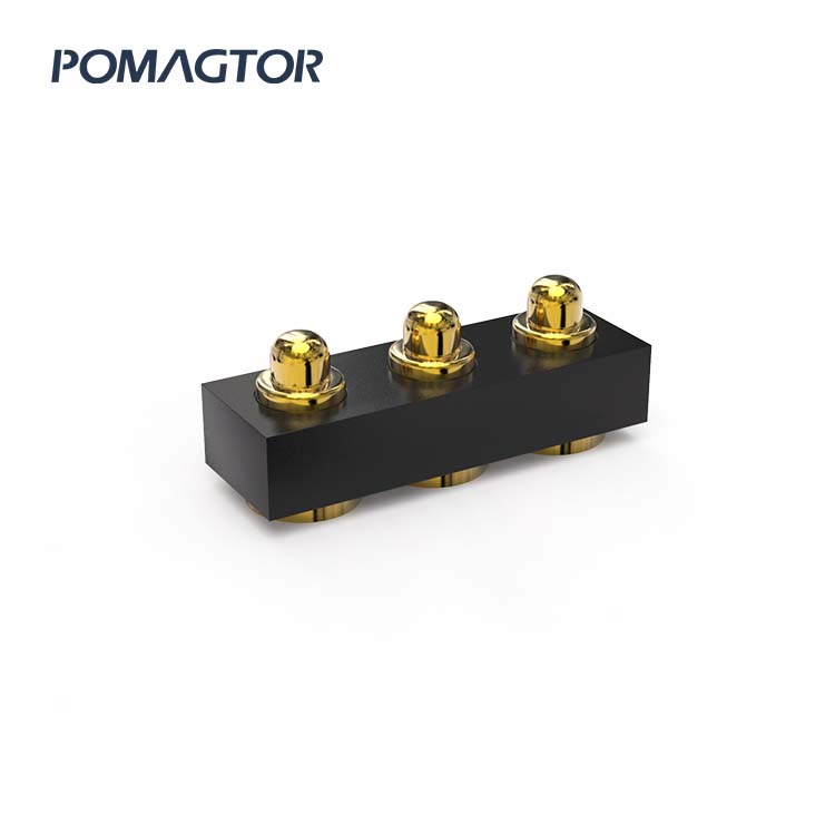 SMT Pogo pin connector 3Pin Stroke0.4mm(Per Contact): 120gfMax -30~85°C 0.5A 12V