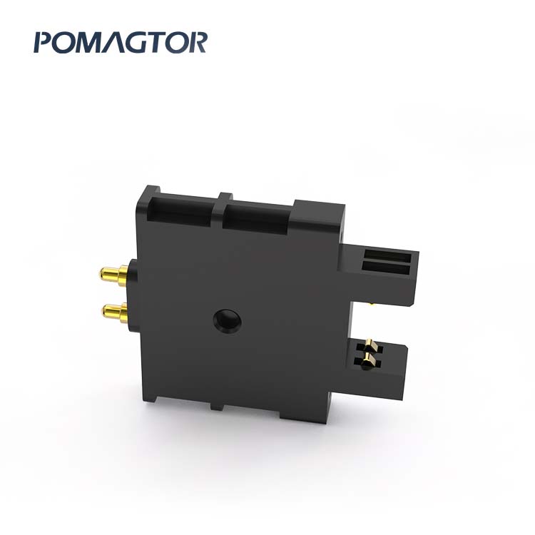 Side Mounted Pogo pin connector 2Pin Stroke2.5mm(Per Contact): 80gfMax -30~85°C 4A 12V