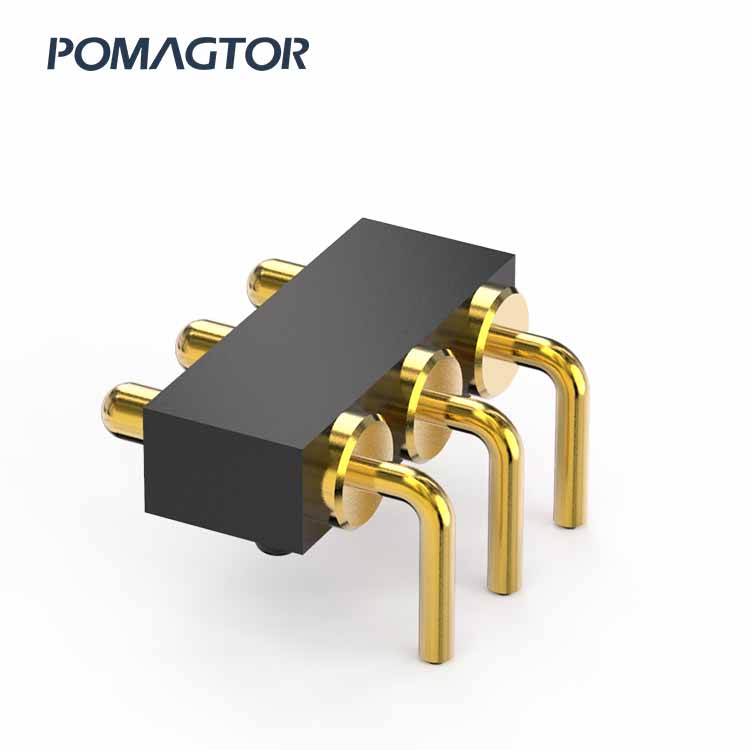 Bending type Pogo pin connector 2Pin Stroke1.0mm(Per Contact): 150±5gf -30~85°C 2A 5V