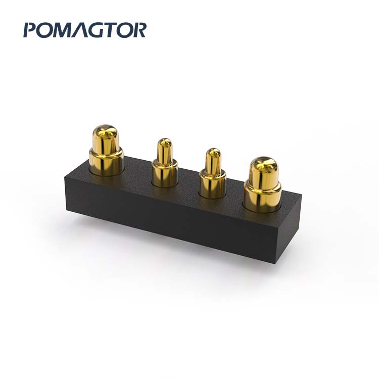 DIP Pogo pin connector 4Pin Stroke0.5mm(Per Contact): 150±5gf -30~85°C 1.2A 12V