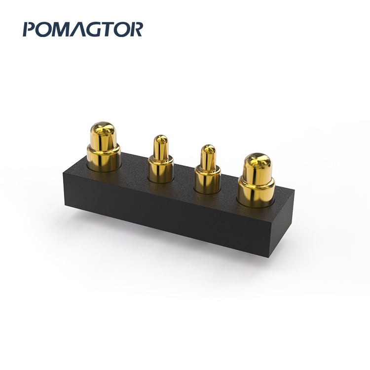 DIP Pogo pin connector 4Pin Stroke0.5mm(Per Contact): 150±5gf -30~85°C 1.2A 12V