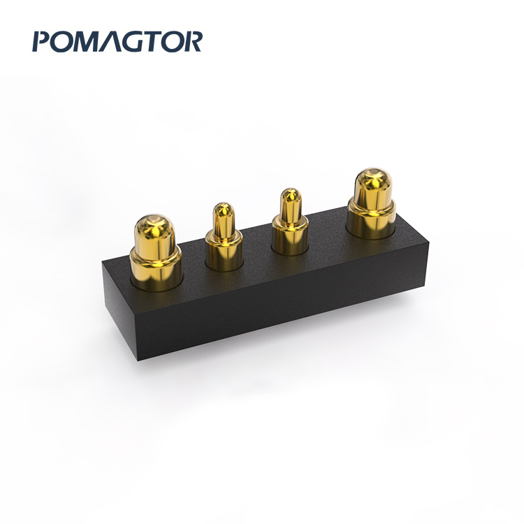 DIP Pogo pin connector 4Pin Stroke0.5mm(Per Contact): 150±5gf -30~85°C 1.2A 12V