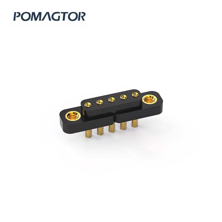 Welding wire type Pogo pin connector 5Pin Stroke0.6mm(Per Contact): 25±10gf -30~85°C 2A 12V