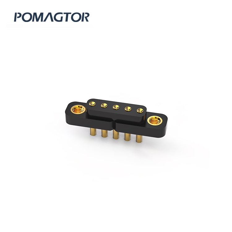 Welding wire type Pogo pin connector 5Pin Stroke0.6mm(Per Contact): 25±10gf -30~85°C 2A 12V