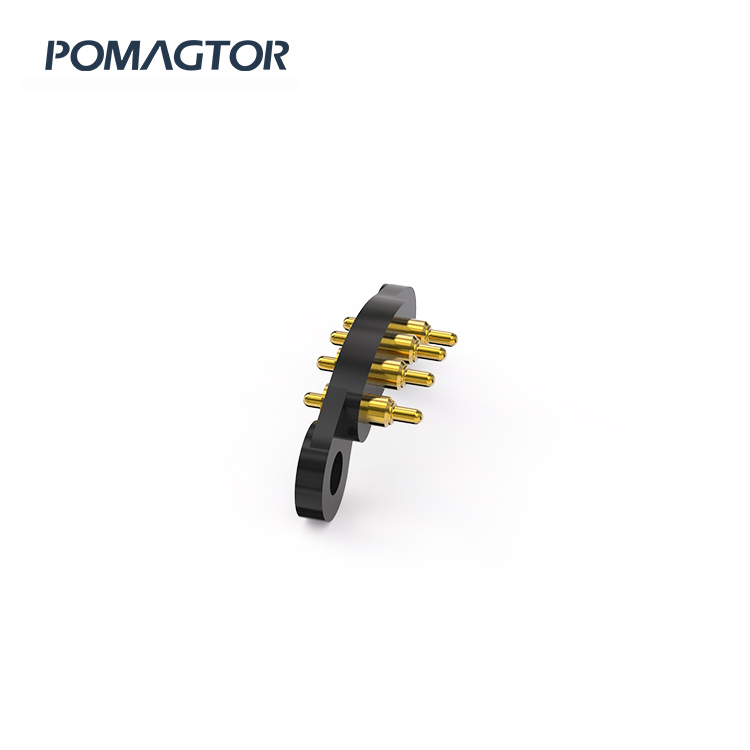 Double headed Pogo pin connector 4Pin Stroke0.7mm(Per Contact): 25±5gf -40~85°C 0.5A 12V
