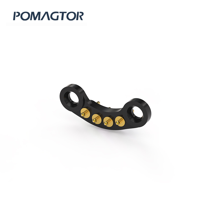 Double headed Pogo pin connector 4Pin Stroke0.7mm(Per Contact): 25±5gf -40~85°C 0.5A 12V