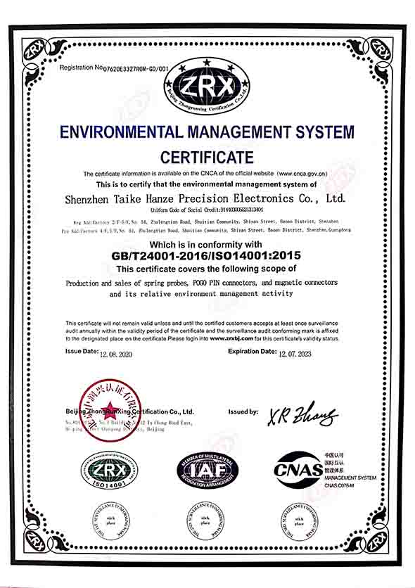 ISO14001 Certificate