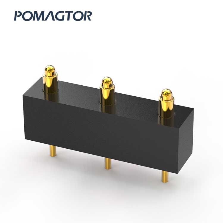 DIP Pogo pin connector 3Pin Stroke1.5mm(Per Contact): 120±25gf -30~85°C 5A 36V