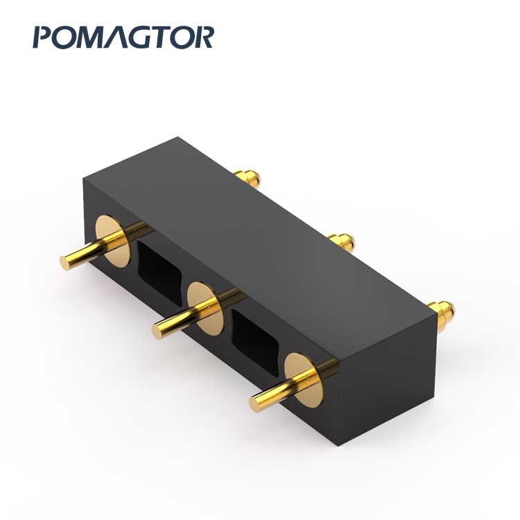 DIP Pogo pin connector 3Pin Stroke1.5mm(Per Contact): 120±25gf -30~85°C 5A 36V