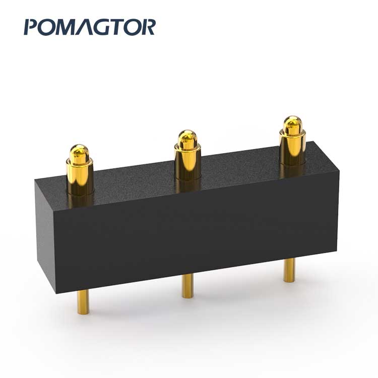 DIP Pogo pin connector 3Pin Stroke1.5mm(Per Contact): 120±25gf -30~85°C 5A 36V