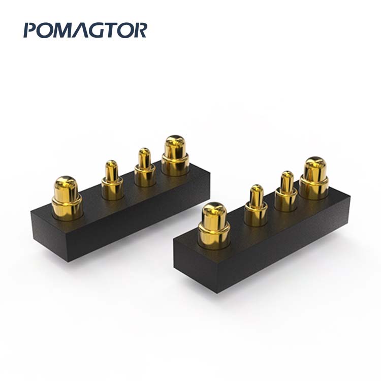 DIP Pogo pin connector 4Pin Stroke0.5mm(Per Contact): 150±5gf -30~85°C 1.2A 12V