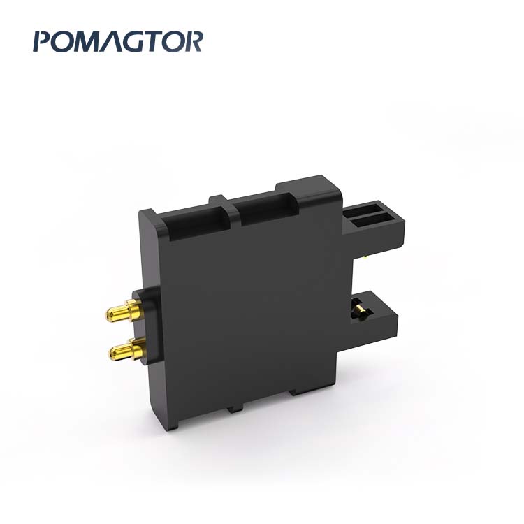 Side Mounted Pogo pin connector 2Pin Stroke2.5mm(Per Contact): 80gfMax -30~85°C 4A 12V