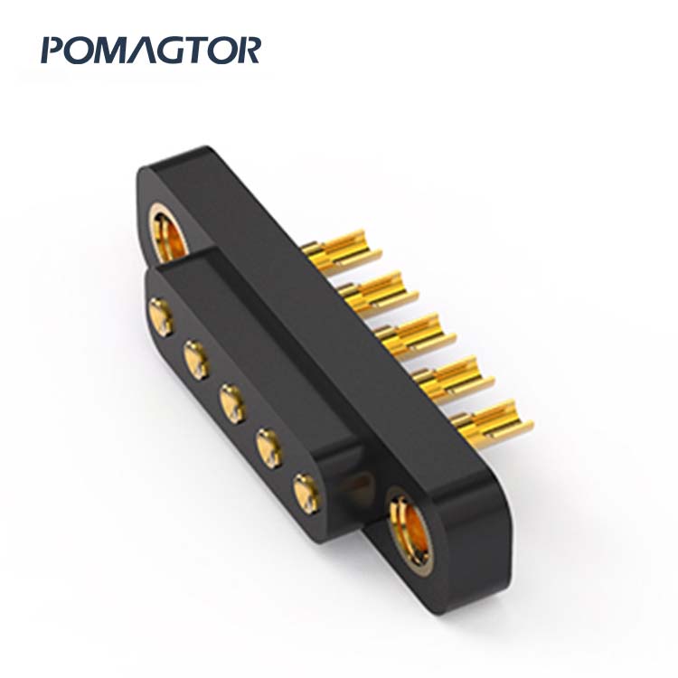 Welding wire type Pogo pin connector 5Pin Stroke0.6mm(Per Contact): 25±10gf -30~85°C 2A 12V