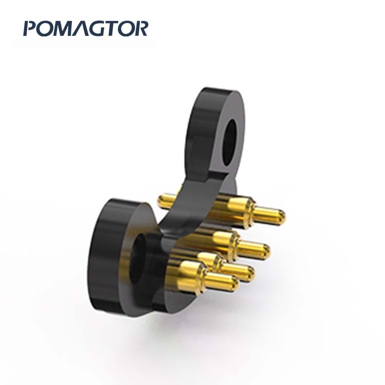 Double headed Pogo pin connector 4Pin Stroke0.7mm(Per Contact): 25±5gf -40~85°C 0.5A 12V