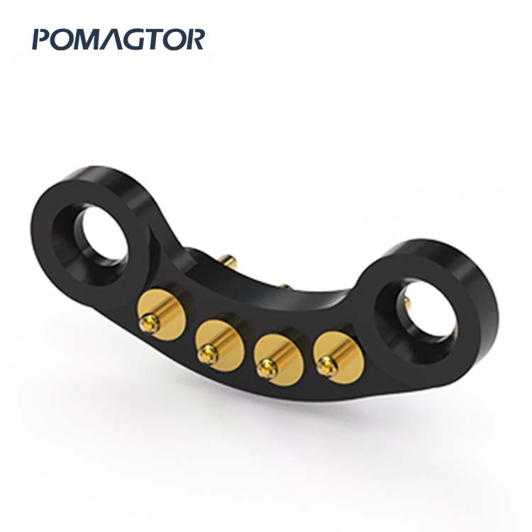 Double headed Pogo pin connector 4Pin Stroke0.7mm(Per Contact): 25±5gf -40~85°C 0.5A 12V