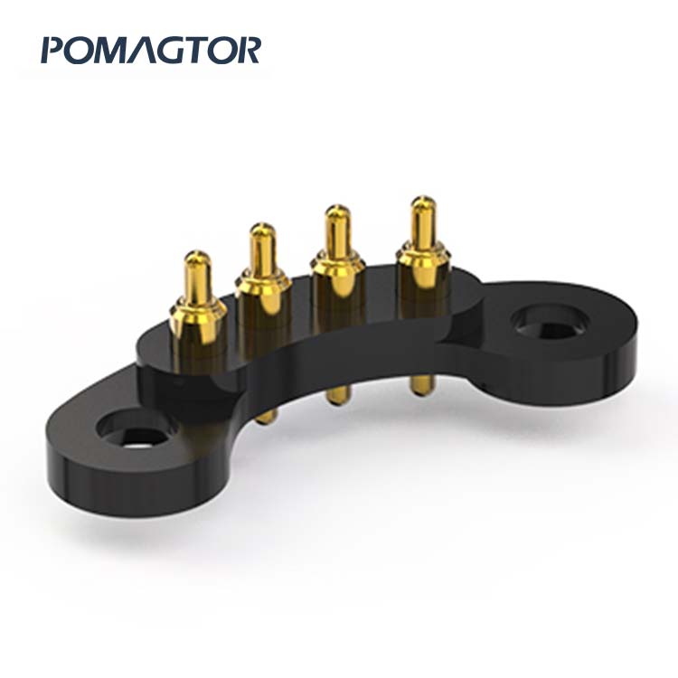 Double headed Pogo pin connector 4Pin Stroke0.7mm(Per Contact): 25±5gf -40~85°C 0.5A 12V