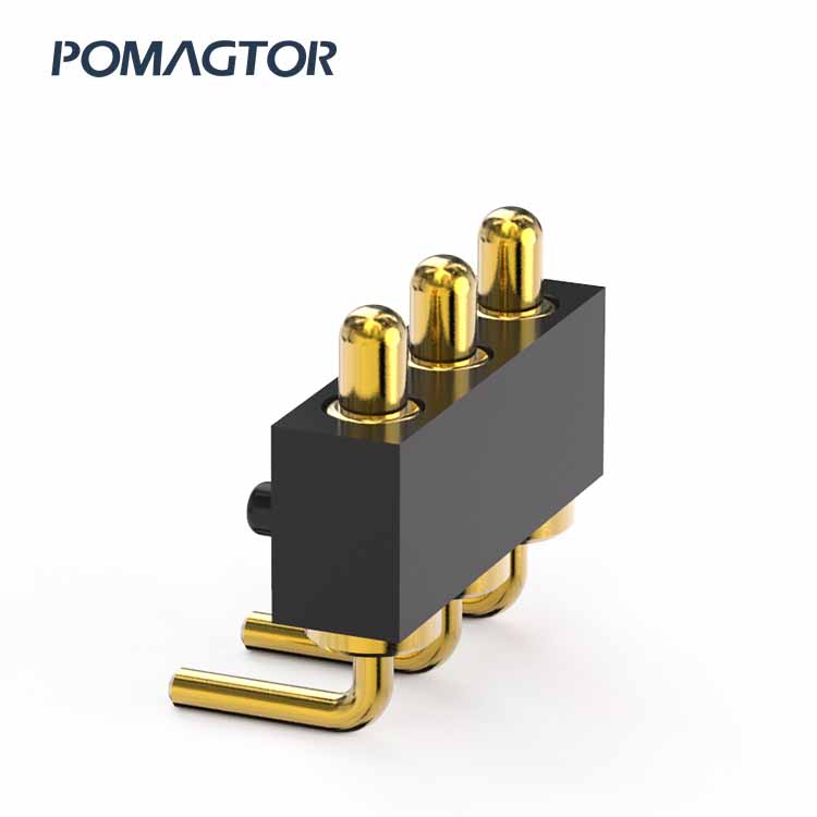 Bending type Pogo pin connector 2Pin Stroke1.0mm(Per Contact): 150±5gf -30~85°C 2A 5V