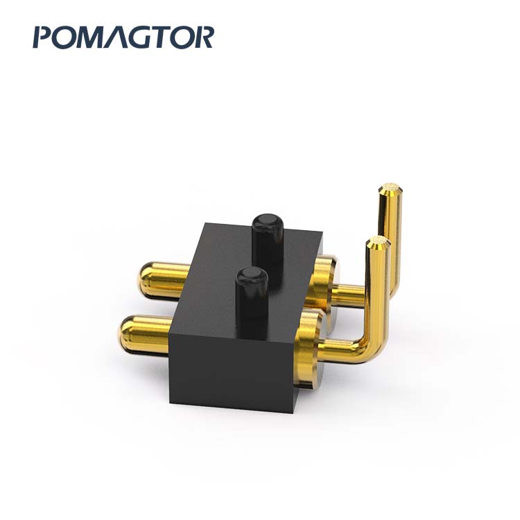 Bending type Pogo pin connector 2Pin Stroke1.0mm(Per Contact): 150±5gf -30~85°C 2A 5V