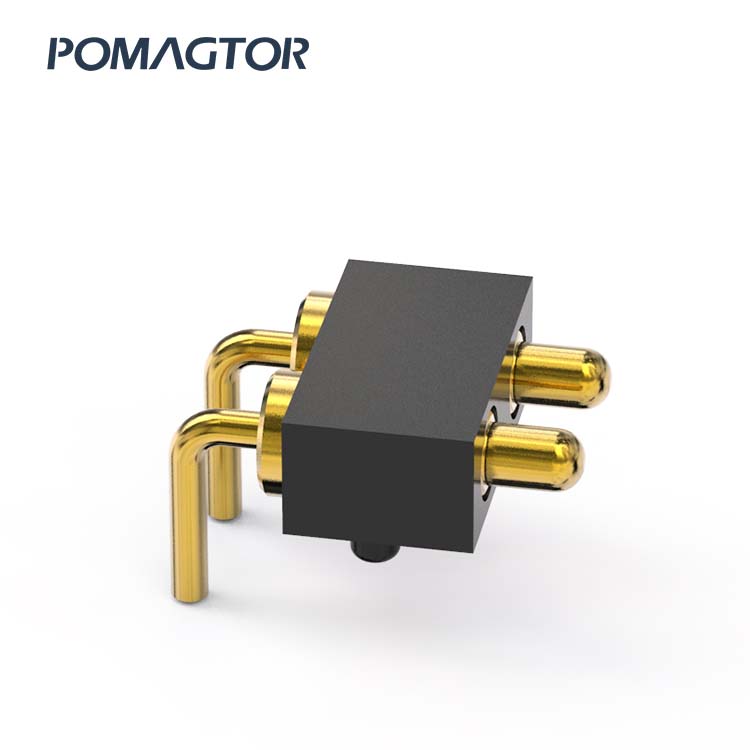 Bending type Pogo pin connector 2Pin Stroke1.0mm(Per Contact): 150±5gf -30~85°C 2A 5V