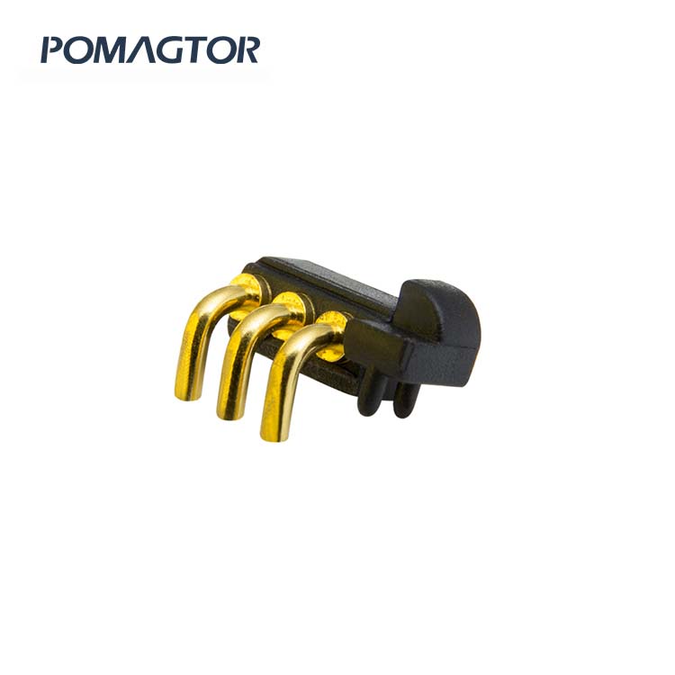 Bending type Pogo pin connector 3Pin Stroke1.0mm(Per Contact): 150±5gf -30~85°C 8A 12V